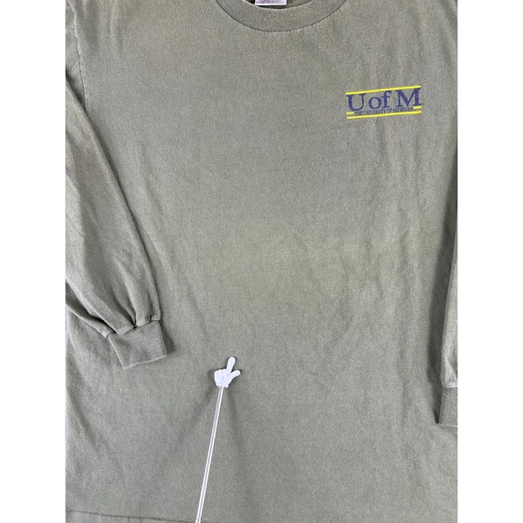 Vintage U of M University of Michigan Long Sleeve Shirt XL Oneita Single Stitch - Picture 5 of 10